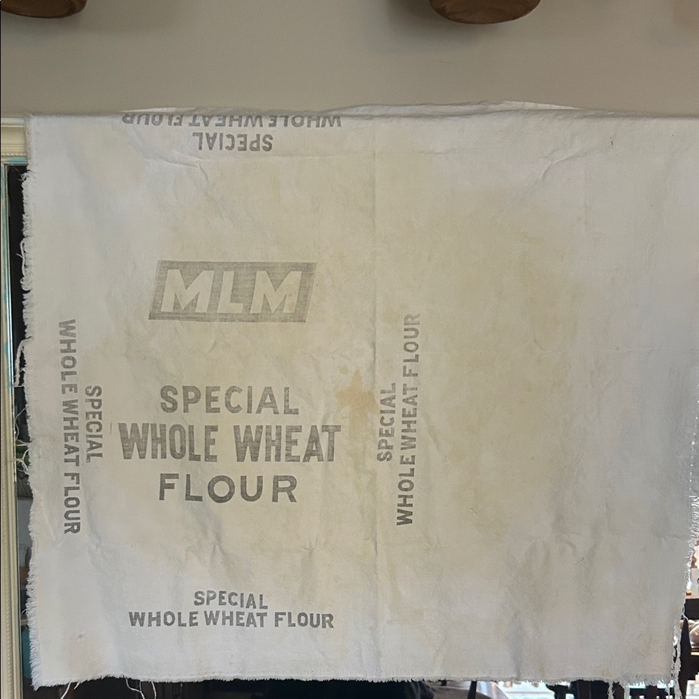 MLM White Printed Whole Wheat Flour Canvas cloth bag